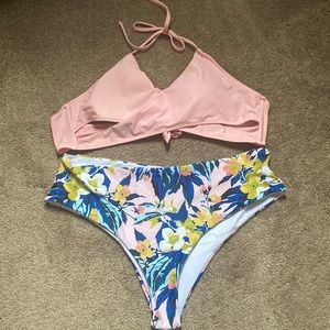Shein Pink Floral Bikini Size 2X NWOT!
